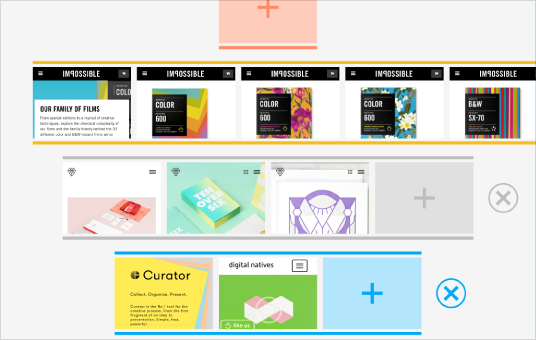 The tab group screen is displayed when tabs are flicked upwards.<br />Drag to rearrange tabs or move them to other tab groups.<br />Use this to sort between different usages such as work and private.