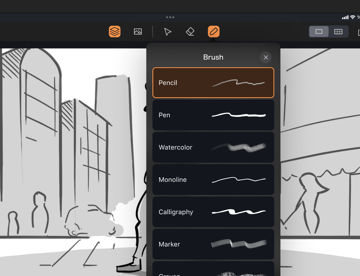 Pen tool screen